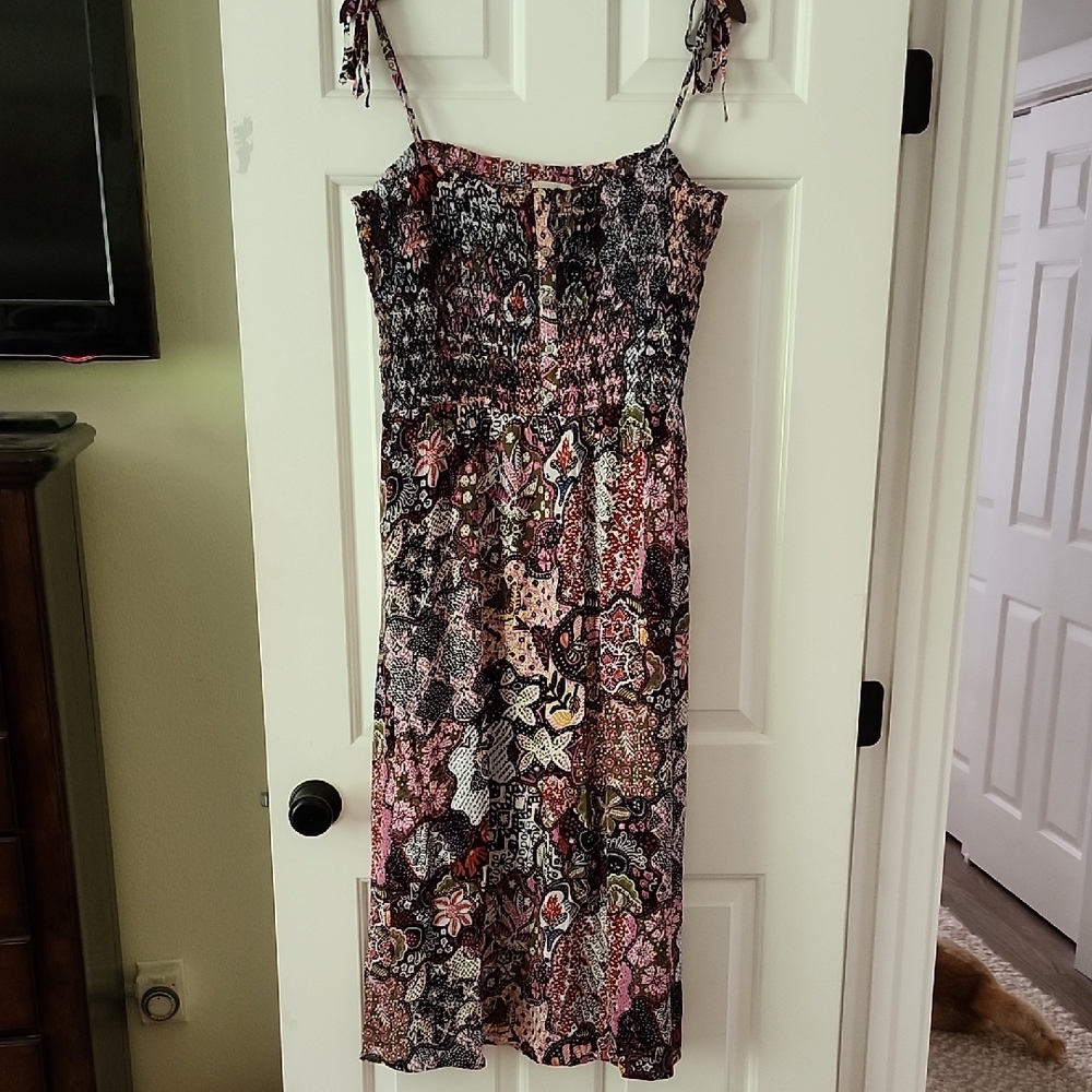 LOFT Multicolor Floral Midi Dress